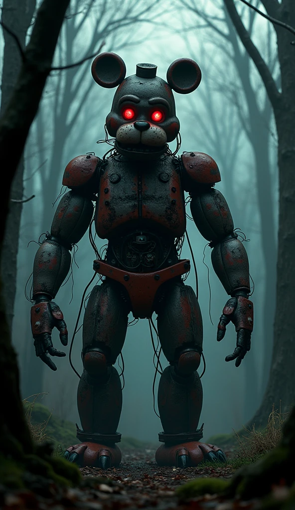 animatronic freddy do game FNAF de cueca com big dick e se masturbando