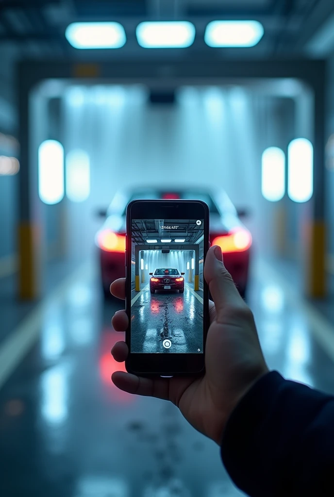 Automatic car wash controlled by mobile phone