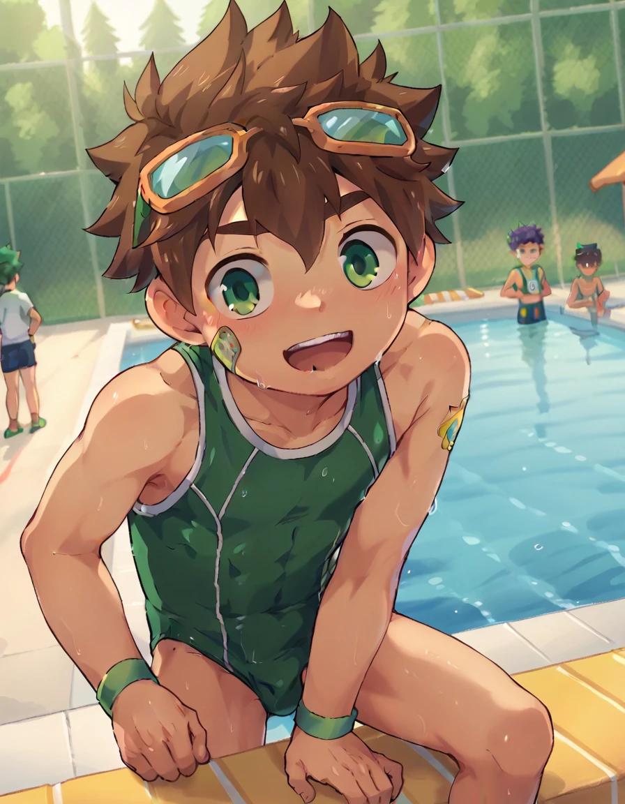 (keitaro Nagame, Camp buddy), cute, shota, swimming pool, boys' Swimsuit