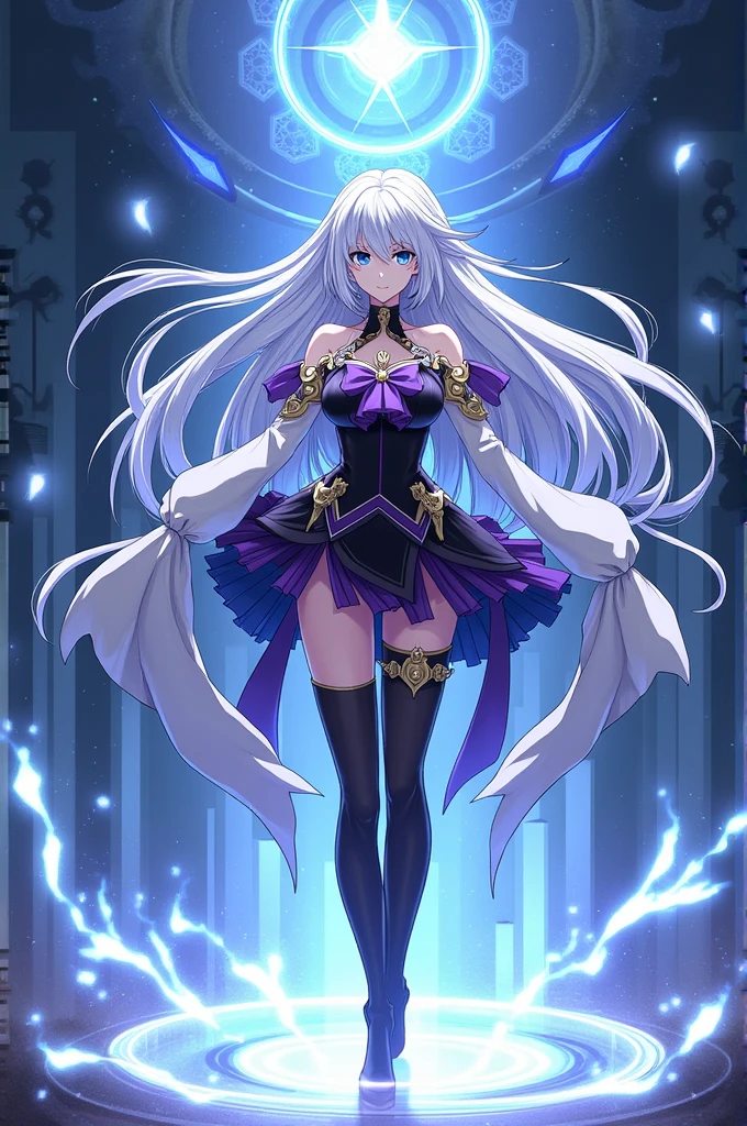 Emilia Les:zero, Gray Hair, White Crown Blade, Purple ribbon on hair, white flowers on hair, White Lingerie, X Hair Ornament, Purple eyes, Long Hair, Medium chest, Fox Girl, Multiple tails, One girl, alone, 

(masterpiece:1.1), (Highest quality:1.1), (Super detailed:1.1), (figure:1.1), Medium chest, One piece lingerie, No panties,Pussy in full view, Cleavage cutout, abdomen, View your viewers, Cowboy Shot, Blushing