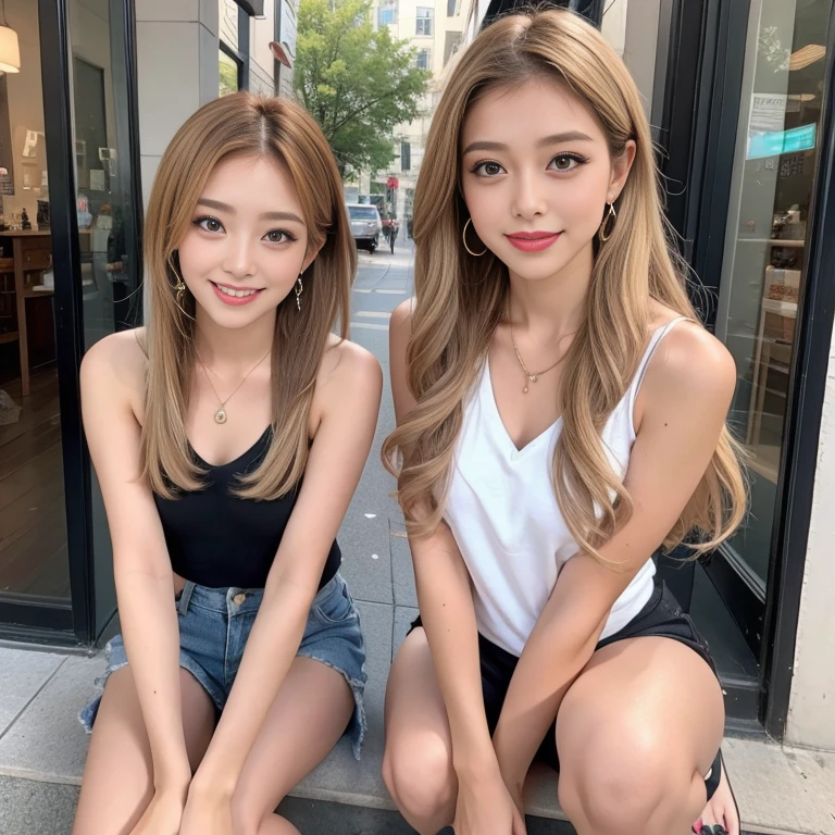 ((Best quality, 8k, Masterpiece :1.3)), 1 girl, 25-year-old, Alone, Long hair, well-styled, looking at the viewer, brown hair, (short bob), slim figure, brown eyes, jewelry, entire body, a necklace, Tank tops, realistic, A sexy, semi-nude, showing cleavage

(Lifelike, high resolution: 1.3), 1 girl, 25 years old, Alone, Long wavy hair,curly hair (optional), looking at the viewer, Blonde hair, (long straight hair), slim figure, hazel eyes, jewelry, entire body,