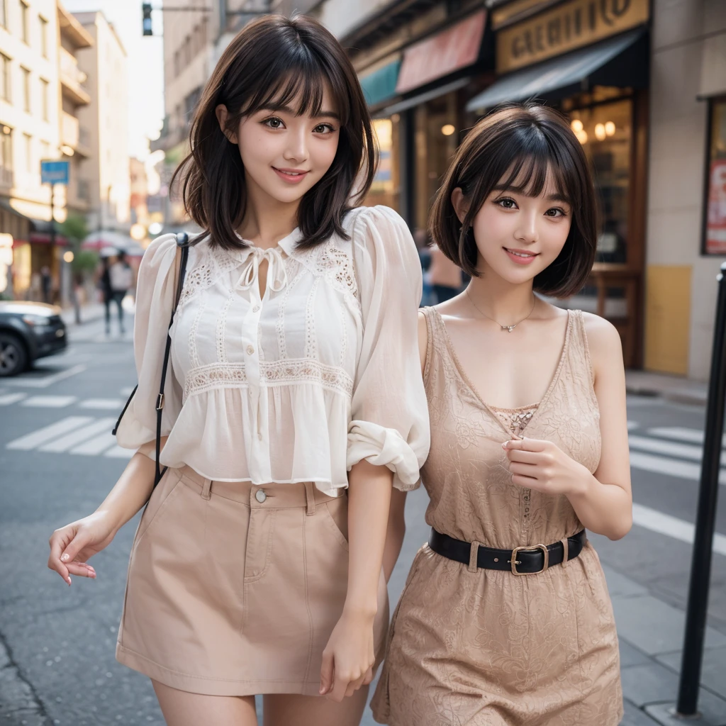 ((masterpiece、Highest quality))、Beautiful girls gather.、Three girls in summer clothes、(Showa Retro:1.2)、(Detailed and cute face:1.3)、(Poor conditions、Japan's poor neighborhoods、Dim and unsanitary、Standing Bar、みんなで楽しくdiet、Crumbling underground shopping mall)、屋台のdiet店、stage、sewage、Dirty shop、street vendors、Unsanitary and abandoned city、smile、diet、Poor person々