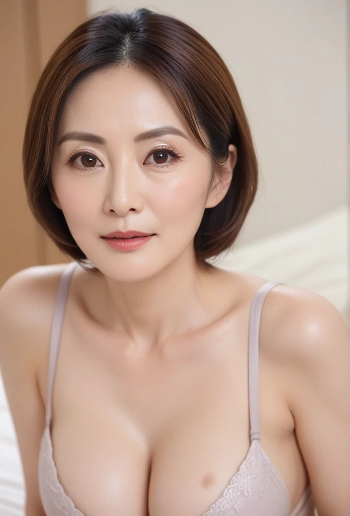 High resolution, (((Shortcuts))), Mature Woman,((Center Parting)),(((50-year-old women))),masterpiece, Highest quality, Ultra high definition, Textured skin, Droopy eyes,Thin lips,black eye,((Mole,under left lip, beauty mark, Glossy black)),Thin eyebrows,Thin eyebrows,(Japan female in her 60s),Narrow forehead,((Too thin,Too thin eyebrows)),Loose jaw,(Low Nose),Deep-set eyelids,((very droopy eyes)),Slightly droopy thin eyebrows,(Small Mouth), (droopy eyebrows),Nasolabial folds,Droopy eyes, hooded eyes, ((wrinkles around the eyes)),((full body)),Beautiful legs,thin lower lip,bed room, (full body shot),((background,bed room))lingerie((thin lower lip)), dim,wet,, low eyebrows, troubled eyebrows, eye wrinkles, ((camel toe)), without makeup, down-turned mouth, sagging, cowgirl position,((dildo)),Female in her 50s,paizuri, tongue out,シングルマザー, saliva, big ass, huge breasts, (lying, on back), ((gigantic breasts)), spread legs,泣いている, excessive cum,sex, vaginal,sex, legs up,full body, flat on back