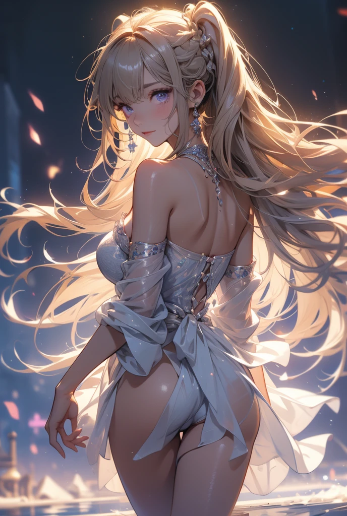 ((masterpiece)), ((Best quality)), (high resolution), (illustration), (an extremely delicate and beautiful), (ultra detailed beautiful face and eyes), nsfw,   1girl, leaning forward,  YukineChris, long hair, purple eyes, twintails, low twintails, ahoge, large breasts,volumetric lightning, moon night,knight_armor
detailed skin texture, detailed, volumetric shadow, anime screencap,Highest quality, Sorceress, ancient babylonian nobility, ((tan skin:1.2)), (brown skin color),Long hair, twin braids, hair ornament, wine colored hair, smile, Below average size breasts, bare shoulders, Leg spread、Groin、Yukine Chris、Wet condition
nude、Wet_shirt,Wet _underwear、tear_underwear
8K, masterpiece, Best_quality, high_resolution, ultra_details, detailed, 1girl, 独奏, looking_at_viewer, upper_body, braid, bangs, white_hair, hair_ribbon, hair_between_eyes, blue shorts、style(open_reg,hip_up)

sidelocks,depth_of_field,french_braid, sharp focus, perfect hands, perfect face, perfect eyes, perfect light, dynamic light, natural light, Masterpiece, Best quality, Cang、green、moon、