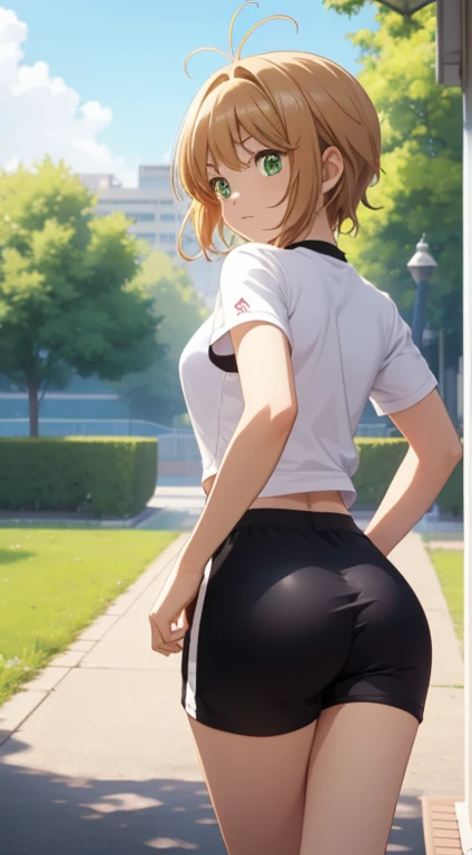 ((masutepiece, Best Quality, hight resolution, nffsw, Perfect Pixel, depth of fields, 4K, )), 1girl in, Solo, , Beautiful anime girl, Beautiful Art Style,
standing:1.3, garden, Looking at viewer.
Perfect body, shy face, tilted forward:1.5,
isshiki iroha, large breasts, Full face blush, show ass, blue yoga pants:1.3, white tank:1.3,
straight on:1.3, medium shot