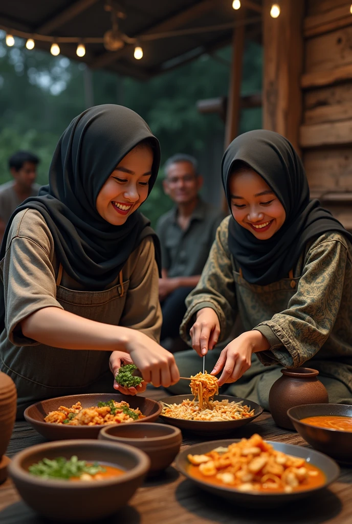 melayu women boiling water kratom powder green use spoon