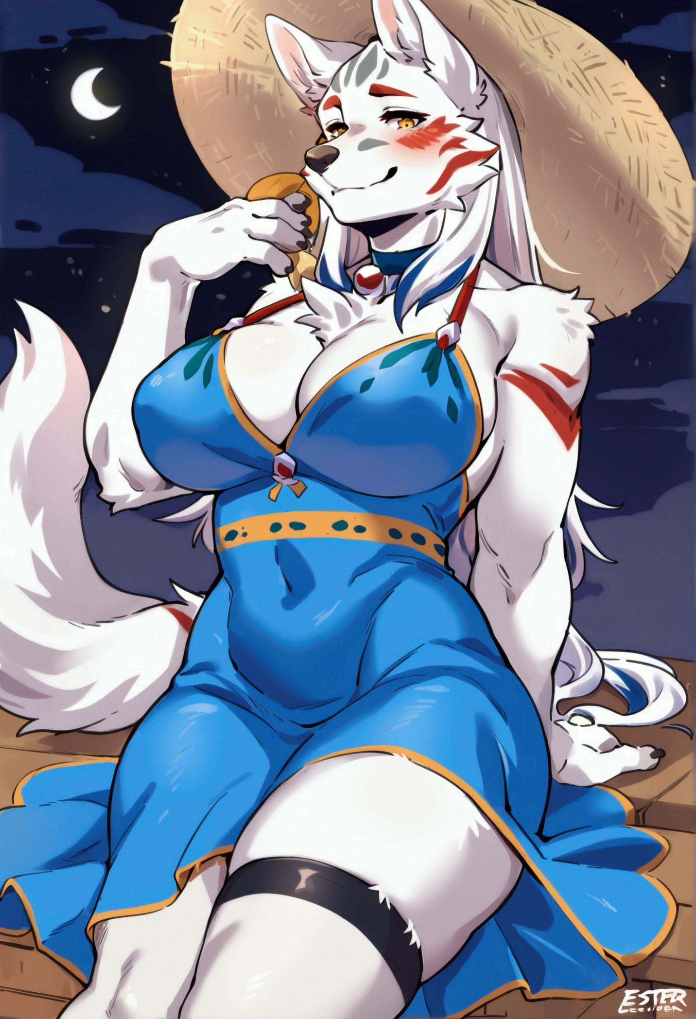 By personalami. ((Masterpieces)). ((Beautiful and detailed)). ((Best quality)). shy Furry slutty cat. Shameless Slave outfit. Big saggy breasts. Big shameless ass