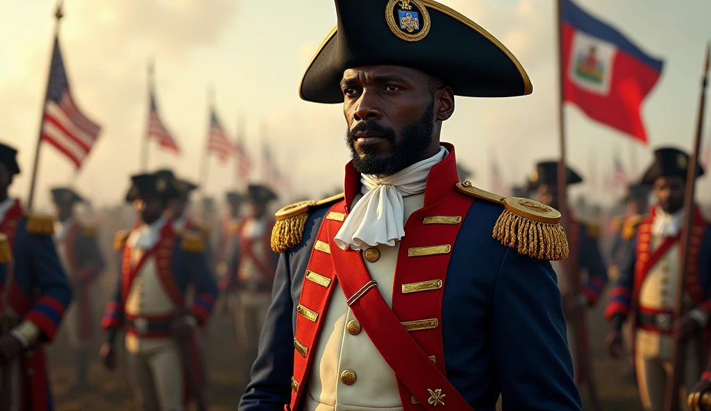 a black sailor man in a United States Navy uniform holding a suitcase on a ship with a flag behind it