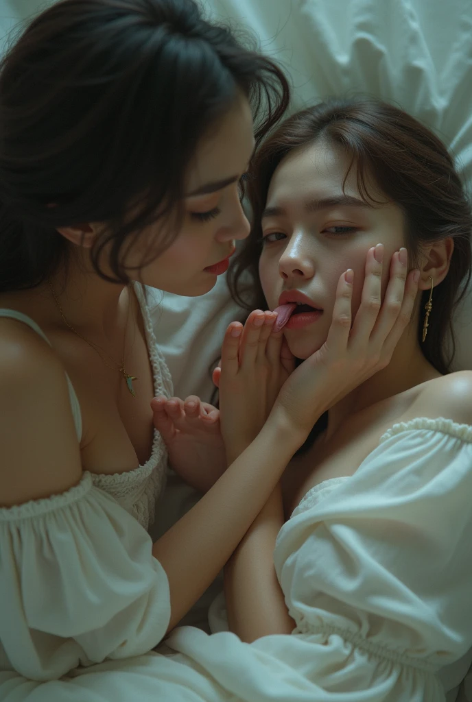 lesbian couple kiss each other beautiful korean idol women --auto --s2
