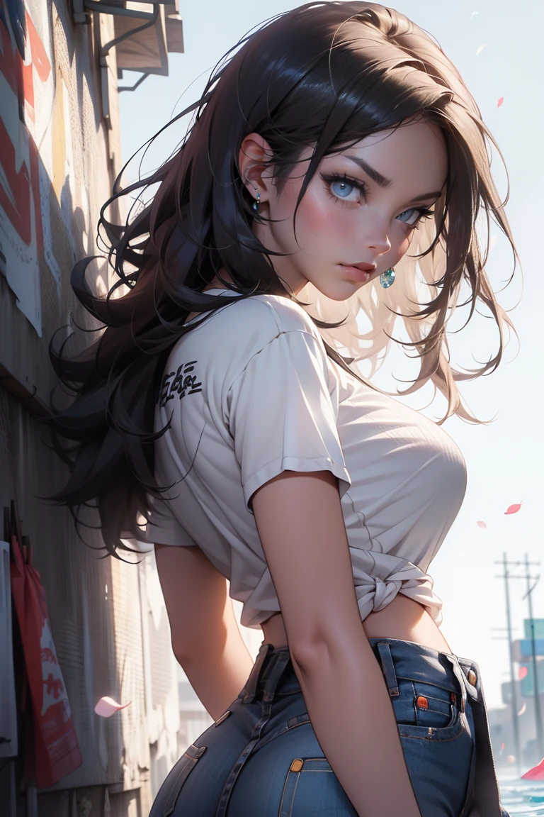 Busty girl with a T-shirt ser through --auto