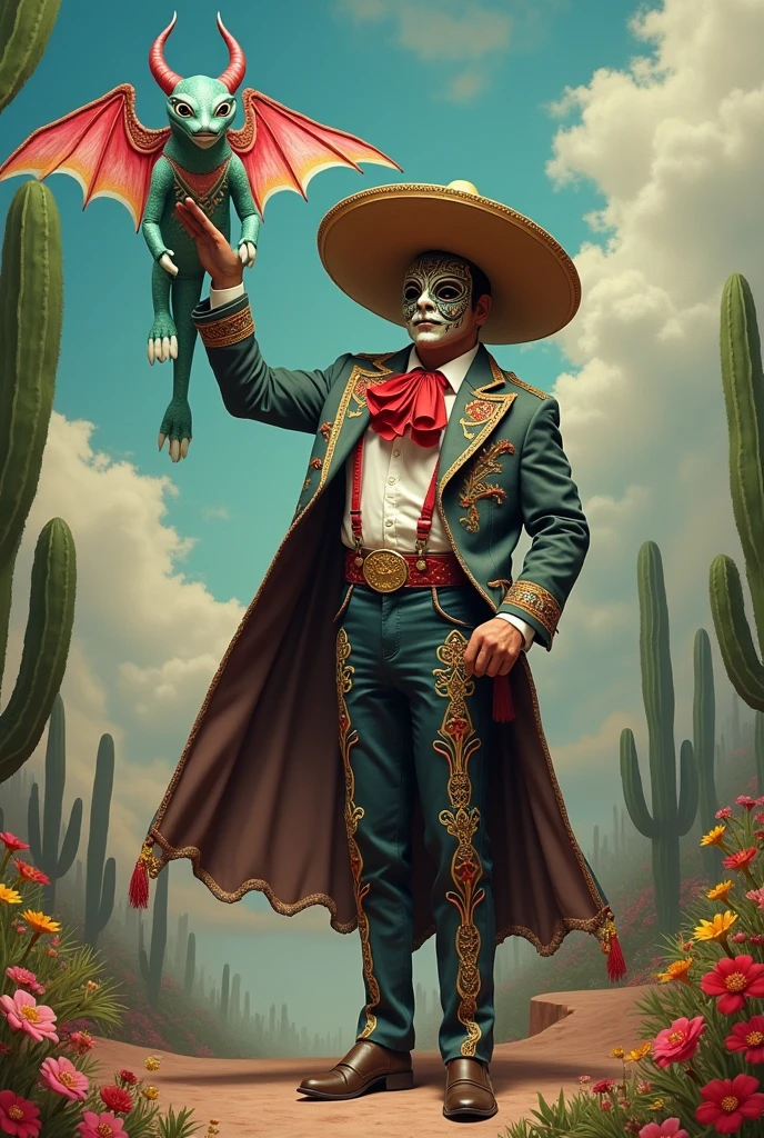 Seen up close, portrait, upper body shoot, Muscular and manly man, black beard, Tremendously huge muscular body, his face painted with skeleton makeup for a Day of the Dead parade, graveyard night background, Mexican traditional costume, open chest costume, Sombrero.