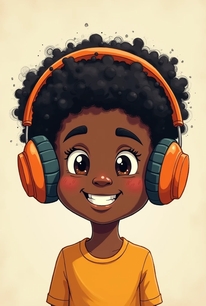 a little girl (((solo))), with headphones standing in front of a microphone, disney animation, brown skin like soil, cold studio lighting, evokes feelings of joy, beautiful artist rendering, as a pixar character, kawai, inspired by Sheila McClean, artist unknown, cherubic, by Charles Fremont Conner