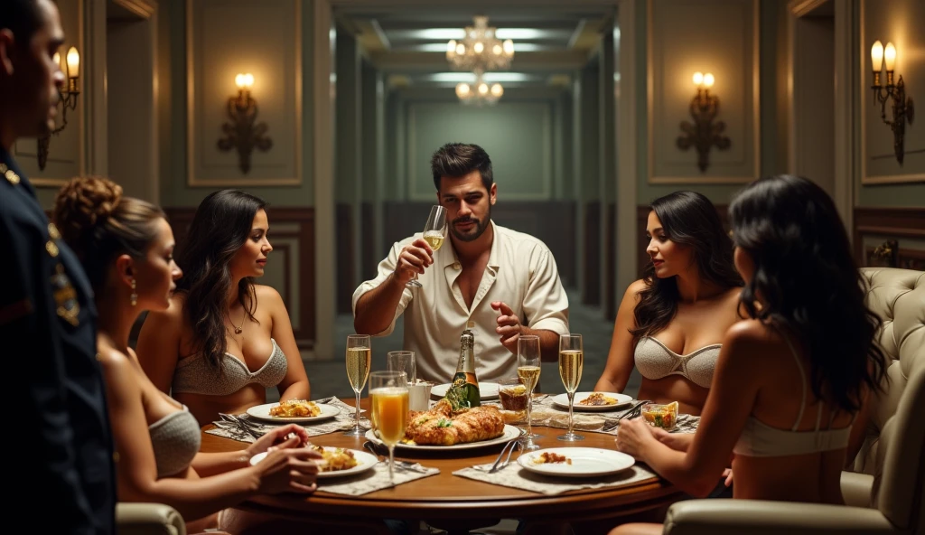 3 Greek wise men exchanging secrets at a table