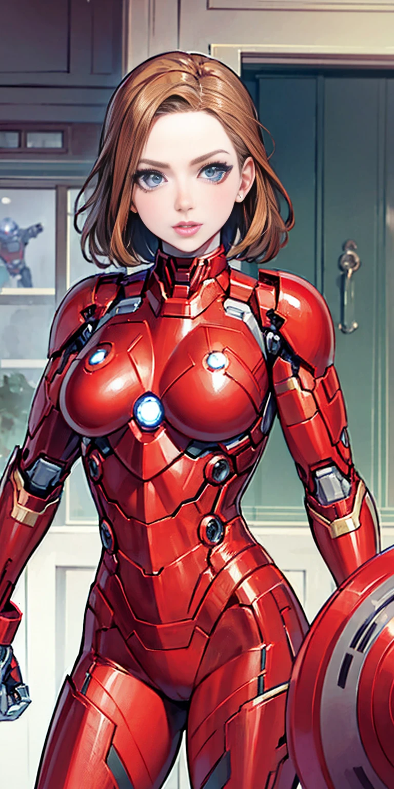 Scarlett Johansson in Iron Man armor: Mark XLIX Rescue Armor, Detailed costume design