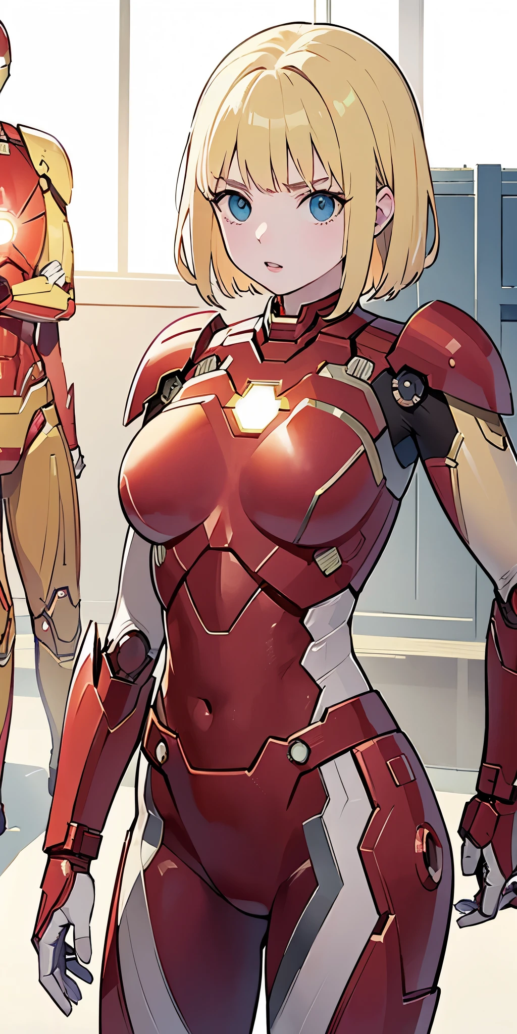 Scarlett Johansson in Iron Man armor: Mark XLIX Rescue Armor, Detailed costume design