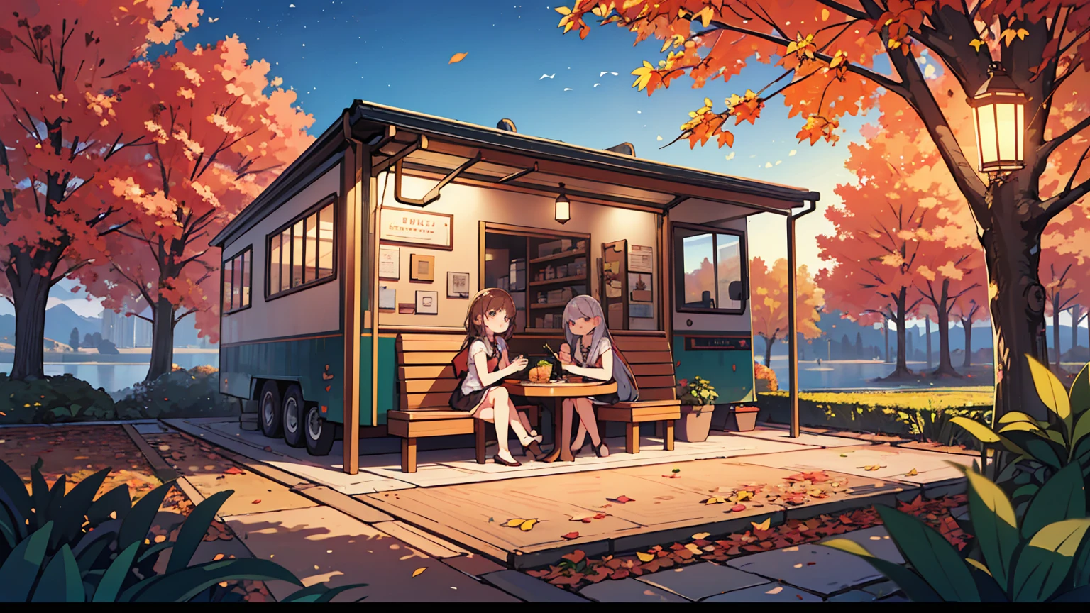 best quality, detailed background, girl,sea, cafeteria, bird, snow, winter, <lora:shadowverseFlame_hahajimafuwariV3:0.3>