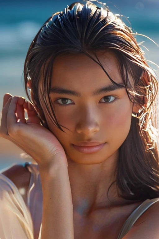 (professional photo), RAW photo, dichen_lachman, 8k uhd, dslr, soft lighting, high quality, film grain, high quality Fujifilm XT3, 4k, very detailed, 1 girl, (very detailed skin), desert, outdoor, beautiful, (Realistic face), scared, open mouth, teeth (close-up:1.5), (full body), V-neck t-shirt,