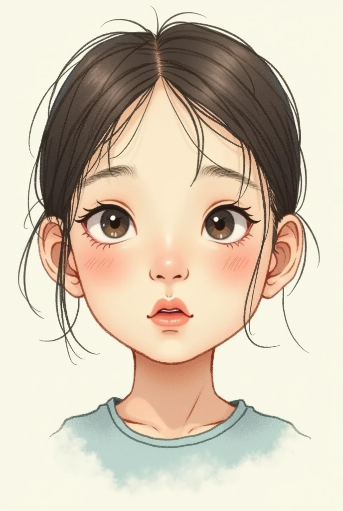 3 years old、GIRL、innocence、Innocent、Bright、Bangs、Smooth hair、Hands spread in front of your face、Don't draw black lines、sparkly eyes、 --auto --s2