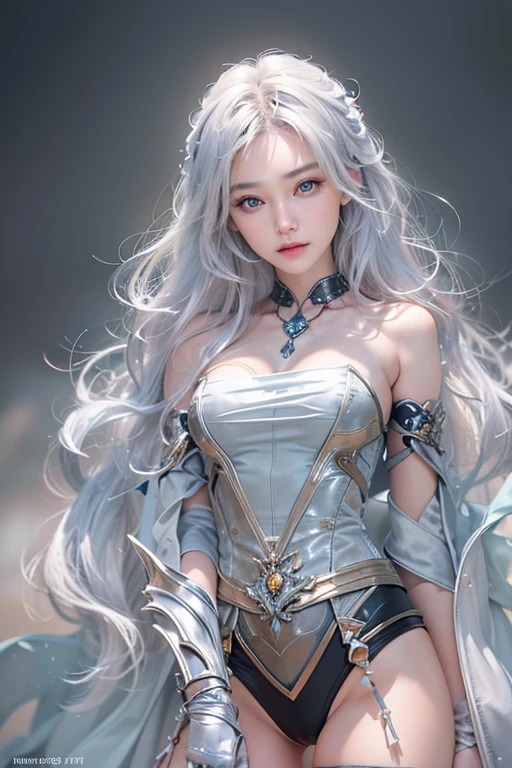 igh res,masterpiece,best quality,extremely detailed , ultra-detailed, long silky smooth hair , heroine , battle mage princess , silver cape , cinematic , aesthetic, small covered chest Realistic lighting, delicate face, Body perfect anatomy,Top Quality, 8K Resolution, High quality , shiny silky cape , shiny whitish silver hair, beautiful amber princess dress , princess garden background , full body , holding a weapon