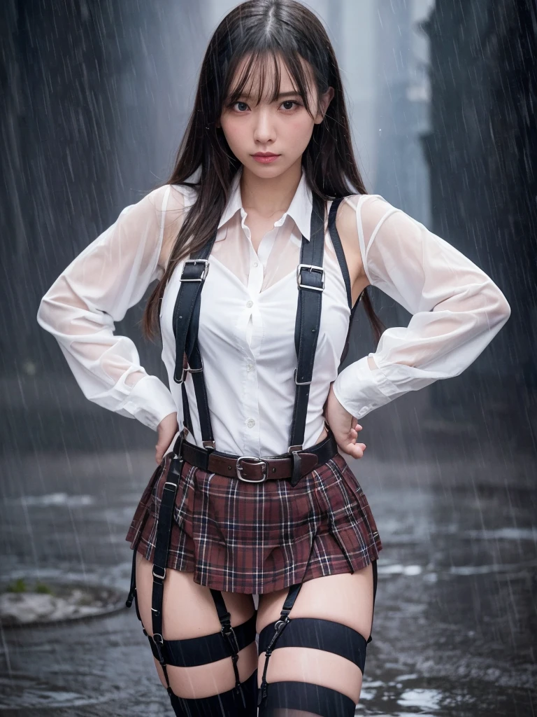 dirty Pantyhose , School shoes, dirty white socks , waistband of skirt is at the point above chest , school girl big breast , red knot , red bow , skirt dark red , plaid skirt , pleated skirt , dirty white Shirt , realisitic、top-quality、crisp photos、((Brick underground tunnel、Foul-smelling sewer、Littered with filth、Sewage channels full of feces、a lot of garbage and junk、The dirtiest sewer))、Bricks are covered with moss、((beautiful a girl、Constricted waist、Neat face、Most beautiful face、Elaborate face、dense dirty brown hair、Refreshing look、Pleasant look、Happy expression、Joy covered in filth、Glad to get dirty))、(dirty school girl uniform、Tangier、brawn hair)、((long and beautiful legs are dirty、Lying face down on filth、Girl with beautiful ass、Scoop out filth with both hands、Beautiful girl's hair is covered in mud、The joy of lying in dirty sewage))、(((I want to smear filth all over my body.、A large amount of sewage flows down the head、The whole body is full of filth、Stick out your buttocks and open your legs、a large amount of dirty garbage and waste,,、Heaps of garbage))