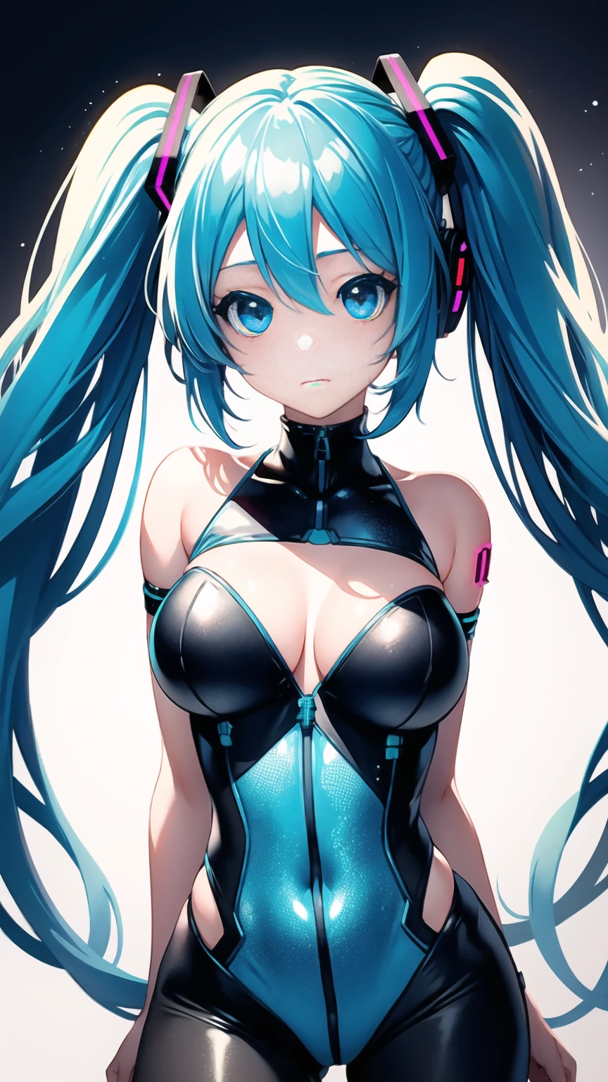 Masterpiece、Hatsune Miku VOCALOID、Twin tails、Light blue hair、Light blue eyes、Big Breasts、((ZAFT's red normal suit))、8k