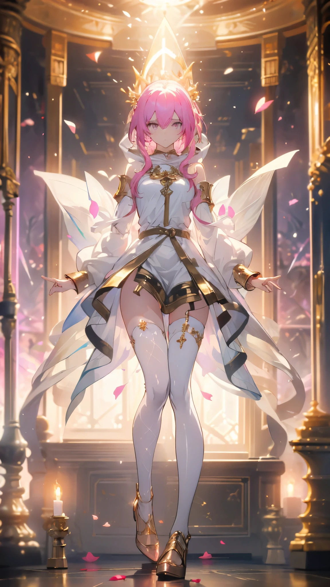 16k, hyper HD, retinas, Masterpiece, ccurate, Anatomically correct, High details, Best quality, High quality, A high resolution,Pink hair,shairband,hair adornments,dual horsetail,Sleeveless dress,short skirt,Hosiery,White tights,In the daytime,Long hair and medium breasts,Brilliant,opulent,first person,illustration,quadratic element,Exposed panties,Open navel,big assa,cropped shoulders,white panties,cosplay,Asia face,16 yaers old,teens girl,Long legs,lacepantyhose,full bodyesbian,Barefoot