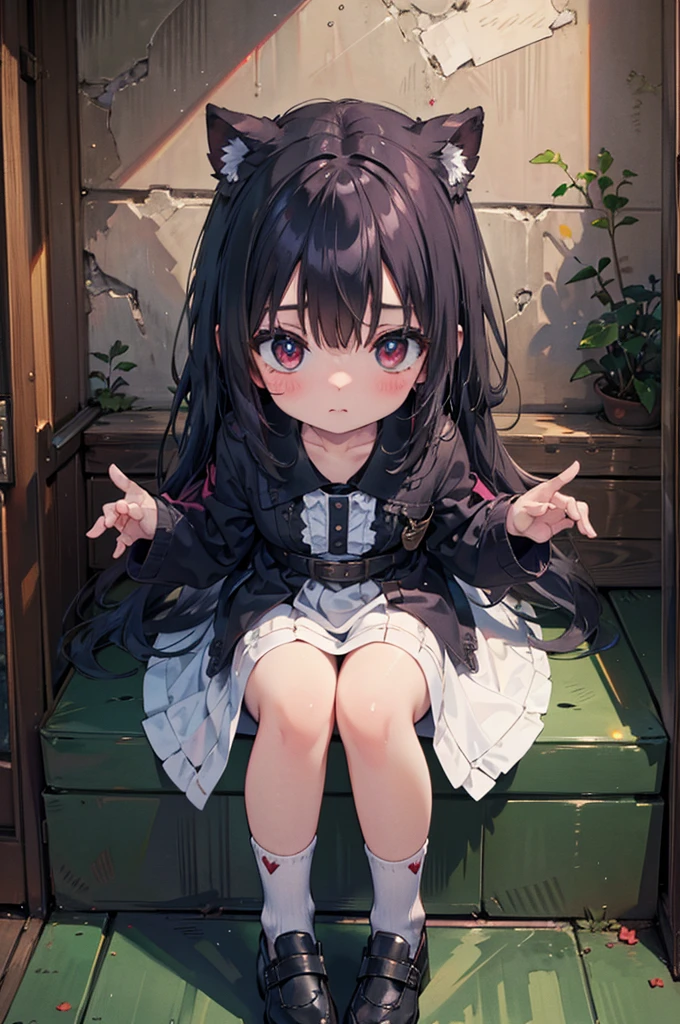 absurd, absolute resolution, incredibly absurd, super high quality, super detailed, official art, unity 8k wall, masterpiece
BREAK
One , innocent, little devil, small and young toddler, blush