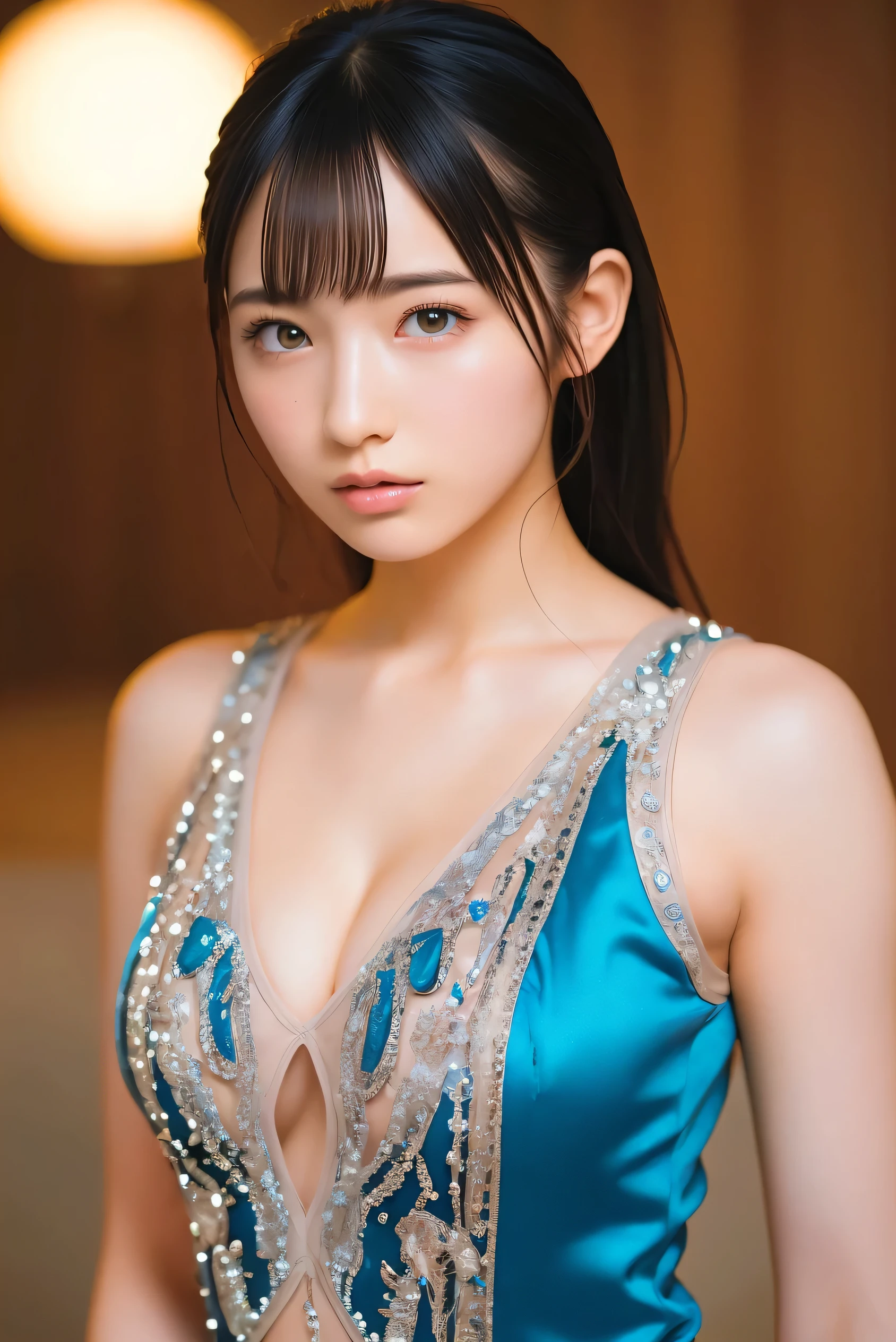 (8k, RAW Photos,Highest quality, High resolution:1.1), (Ultra-realistic:1.4),(Realistic, Realistic:1.3),The Beauty of Japan、Rhythmic gymnastics club、Rhythmic Gymnastics Uniform、((Upper Body:1.3))