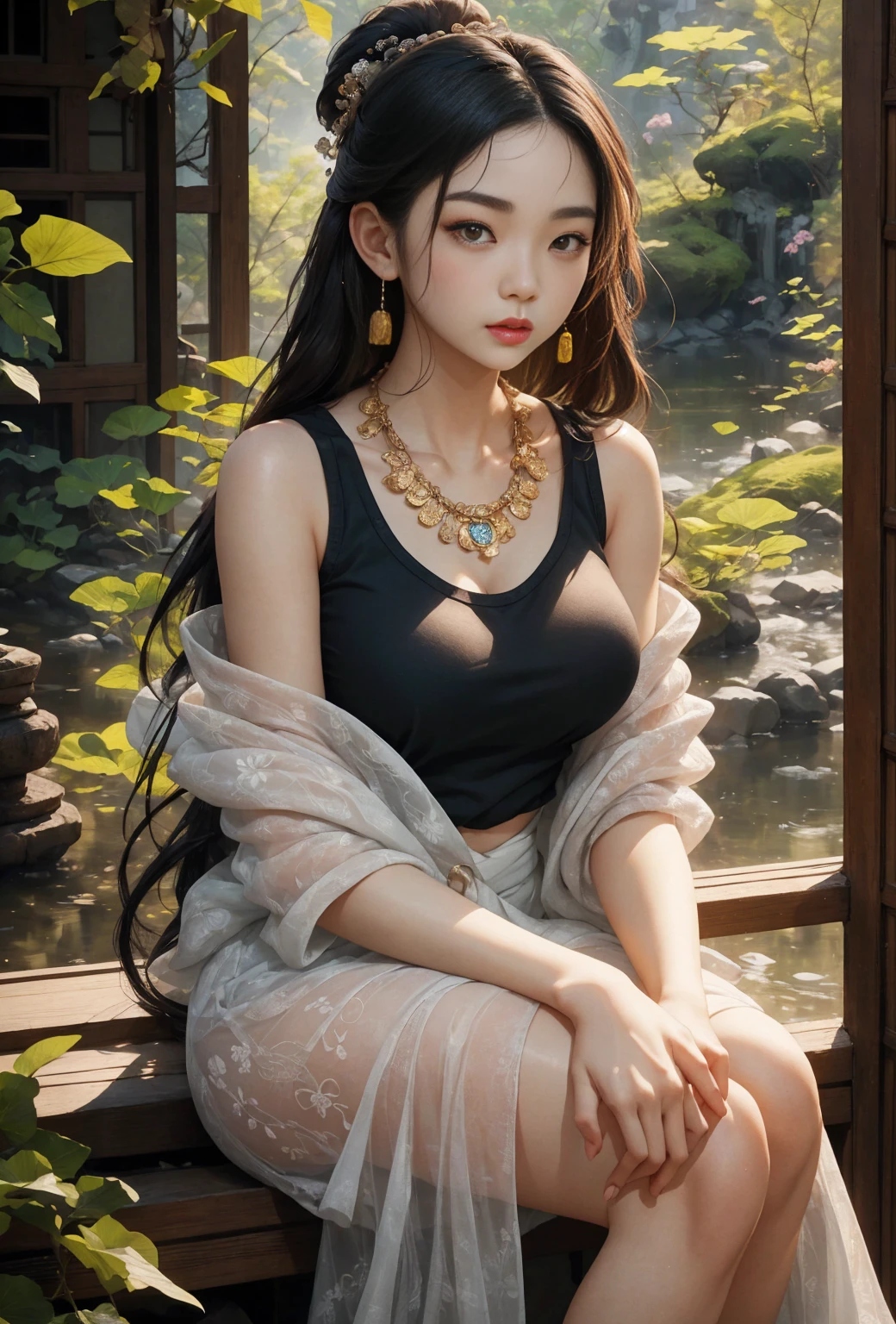 Araped Asian woman wearing necklace and gray tank top, beautiful young Korean woman, gorgeous young Korean woman, beautiful south Korean woman, korean girl, a young asian woman, Korean woman, Young and lovely Korean face, Portraits of Korean female idols, young asian girl, beautiful asian girl, young asian woman, young cute white asian face