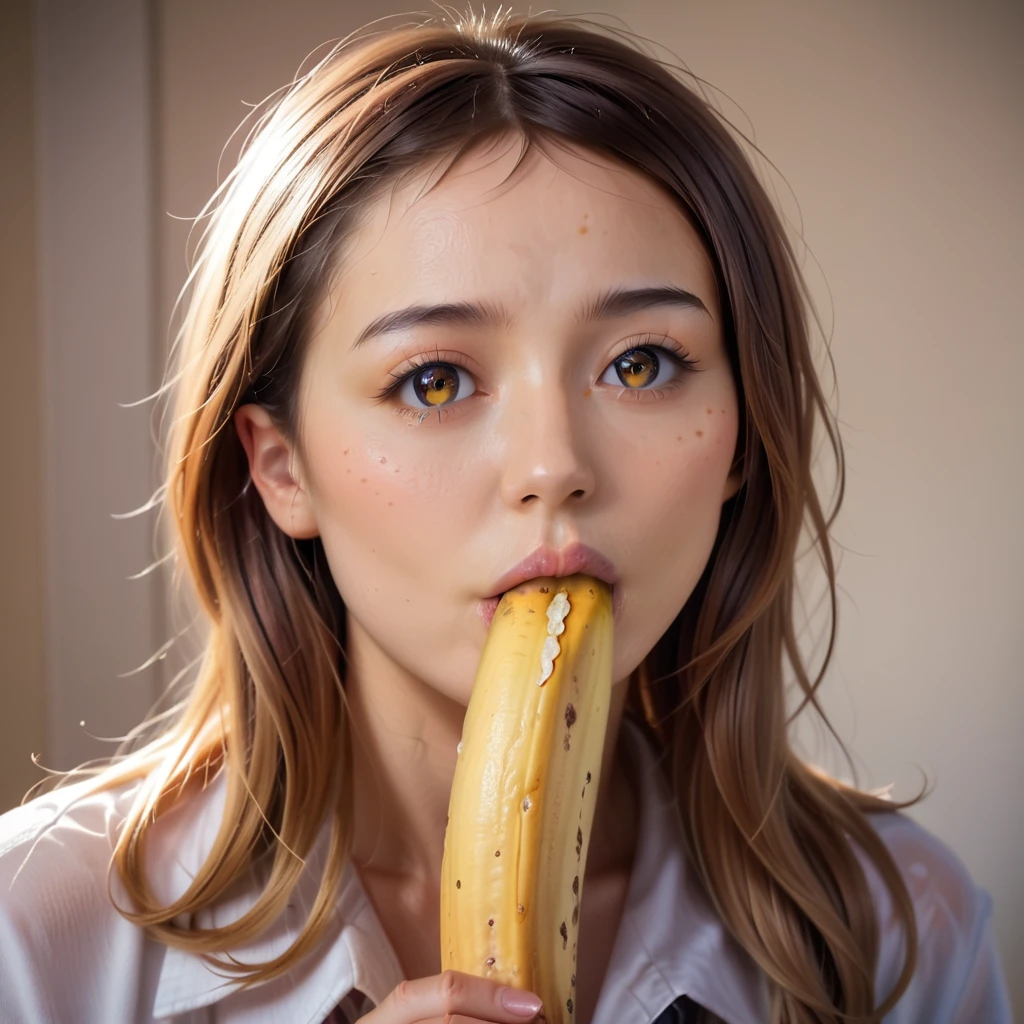 ((2 KAWAII NOGIZAKA GIRLS)), detailed portrait with extremely detailed features, wet open lips licking and deep sucking Hard a banana, dynamic and joyful expression, professional photorealistic hyperdetailed, (best quality,8k masterpiece:1.2),ultra-detailed,(realistic,photorealistic,photo-realistic:1.37), Large perfecteyes with sparkling highlights, beautiful detailed lips,extremely detailed eyes and face,longeyelashes. KAWAII NOGIZAKA Girls