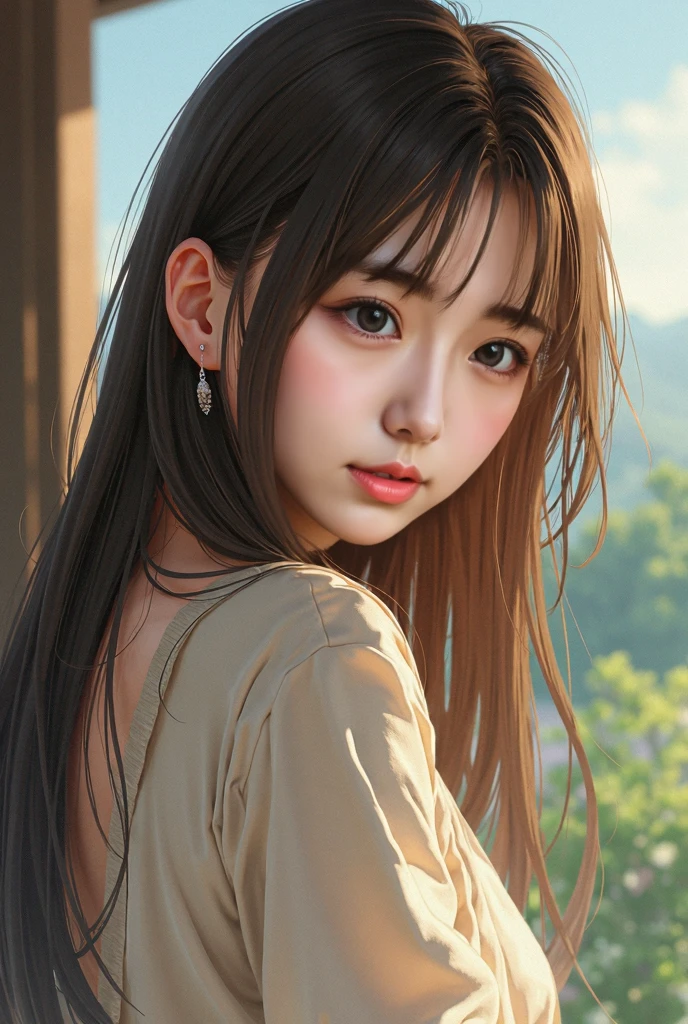 cute girl photo realistic