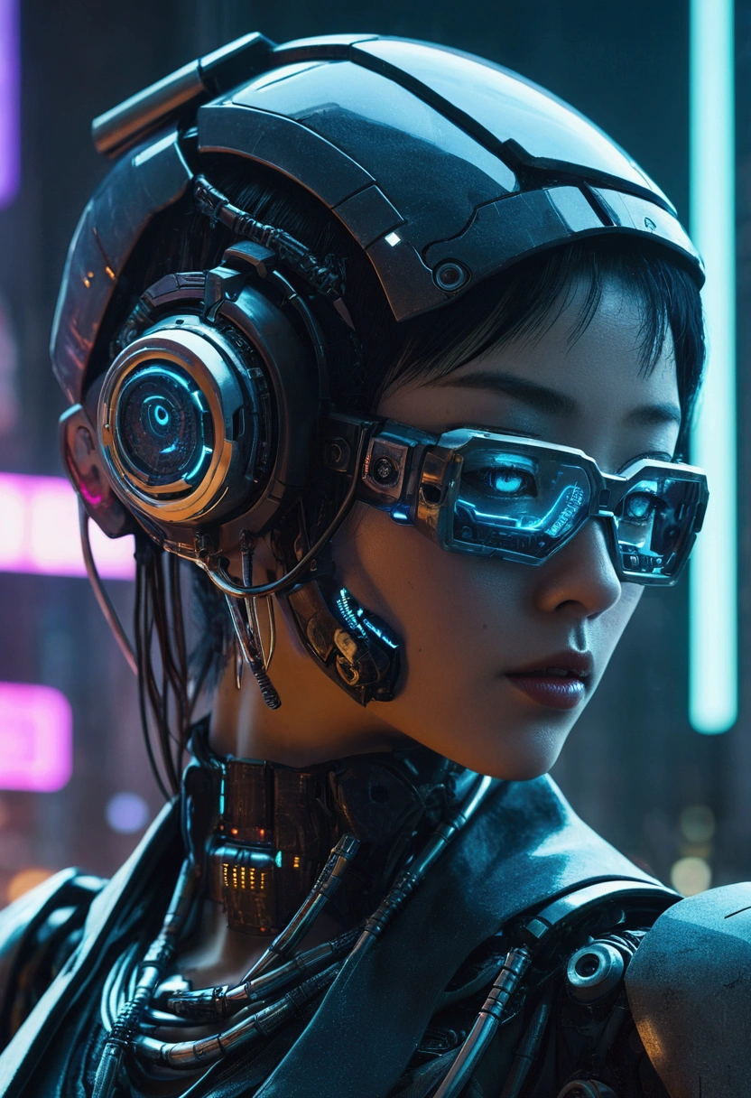 cyber punkワールド 食器洗い機, cyber punk, sf, technology, 24mm, (analog, Cinematic, Film Grain:1.3), Bokeh Depth of Field, (masterpiece:1.3) (最high quality:1.2) (high quality:1.1)
