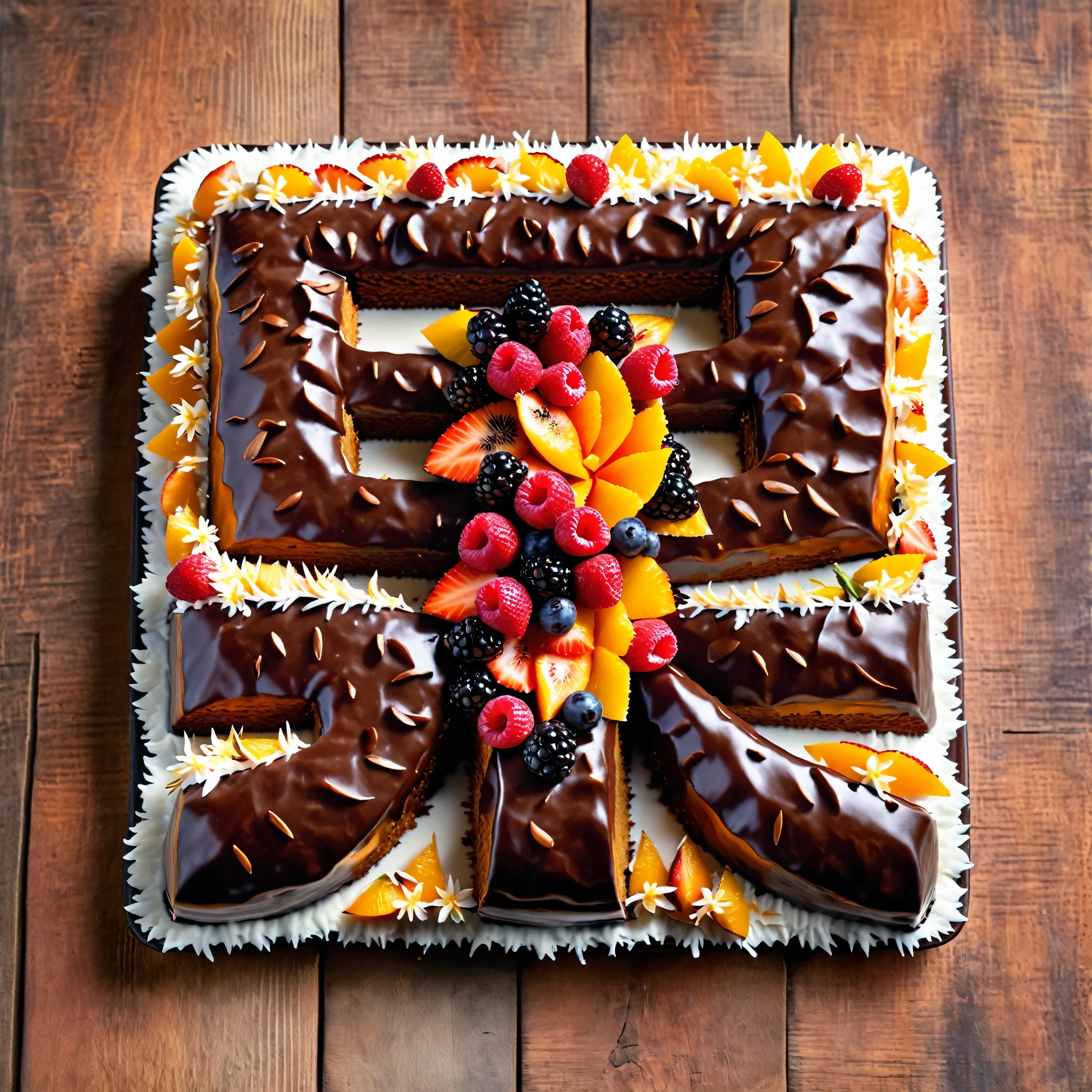 Baking，Coconut flakes，Beautiful cake，Fruit garnish