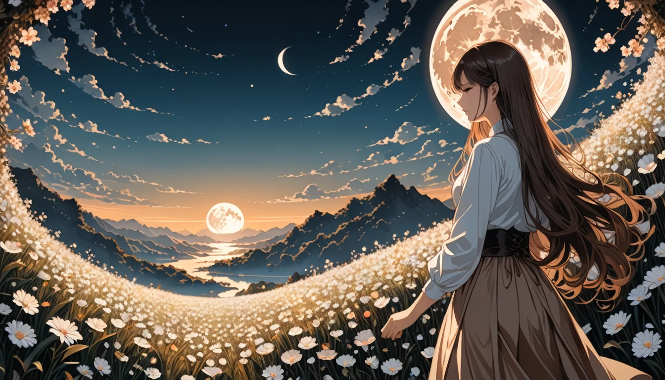 1. **colors**: I will use mainly soft and warm shades. pink, Light blue, Gold, Use colors that create a romantic feeling, such as cream.

2. **Background with**: Set the background of the album cover to a dark night sky. The starlight is scattered,, A scene of the moon shining quietly is depicted. This matches the mood of the song., It symbolizes the moment when you have a lot of thoughts at night.

3. **images**: Appearing in the lyrics "You make your eyes blush"As an image that symbolizes, It depicts a romantic moment when two people look at each other. Their eyes meet each other., Picture yourself smiling.

4. **font**: Typography uses a smooth typeface,, Place the album's title and artist name along with the lyrics. Set the font color to gold or light pink to match the emotion.

5. **logo**: Place the artist's logo in a small position at the bottom of the album cover. The logo is also designed to emphasize a soft and romantic touch.

6. **Detail**: On the album cover, add romantic details such as small hearts or stars to emphasize the theme of the song.