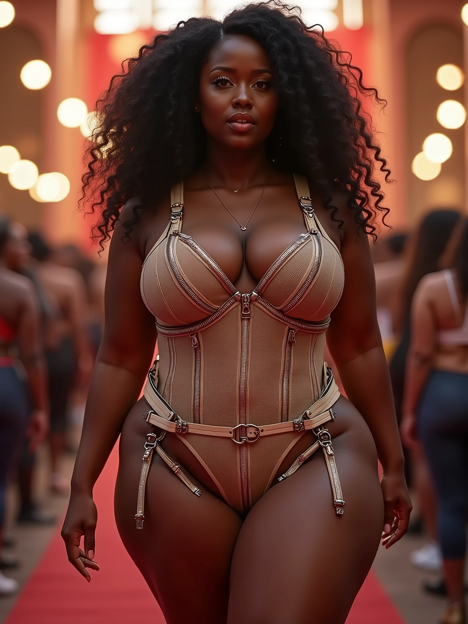 (FASHION photography) (EROTIC photography) (EDITORIAL photography), dark skin WOMAN WITH BIG HIPS AND BIG BUTTOCKS, cinematic film still, a MILF wearing Almond DRESS ((MAKING A POSE on BALCONY)), Womanly + Womancore, (A-cup breasts), ((smallsize)), ((big ass)), ((LARGESIZE)), upward hair, (trapezoid hips), ((by back)), ((butt facing down)), Tan mask Caramel scarf Wheat blouse, (best quality), shot by Fedor Shmidt --auto --s2