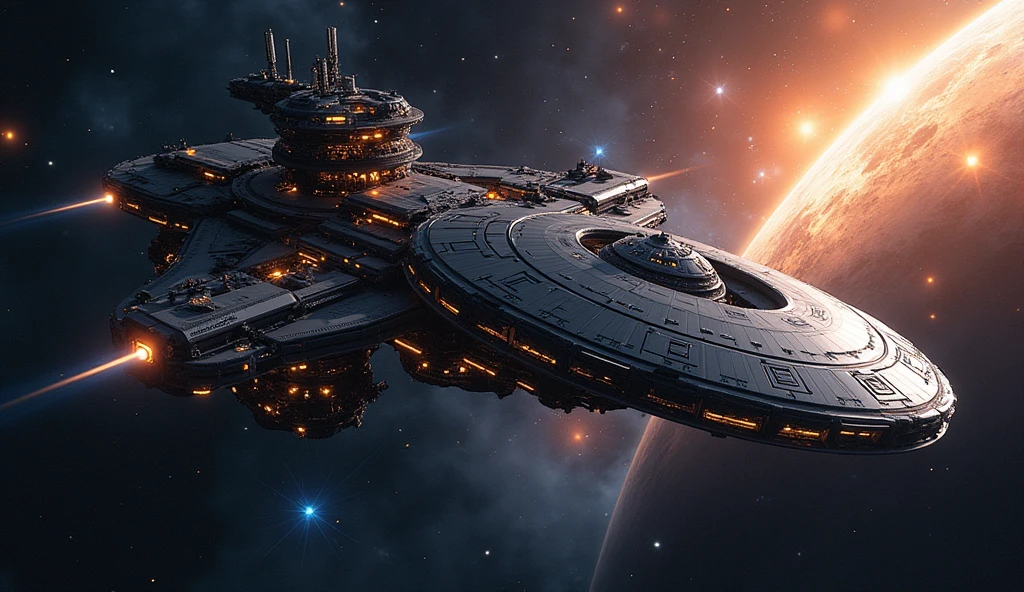 20 years old Spanish girl, ((full body)), ((nude)), ((heavily armored space commander)), beautiful chest, standing with her legs spread apart, in her huge space ship at deep space far from the galaxy, no planet and no moon around there, milky way outside of the ship, zoom in from below