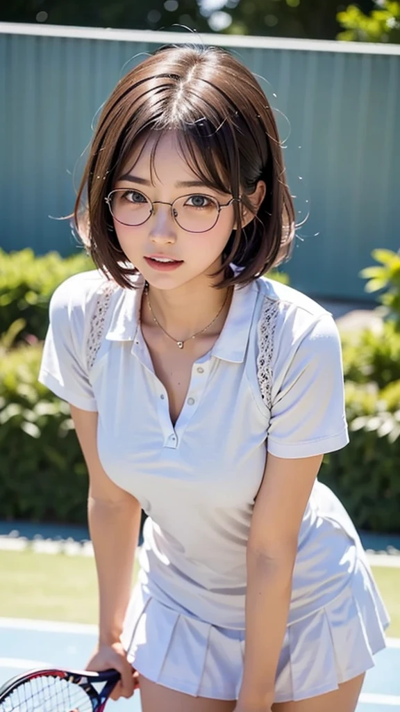 melhor qualidade, ultra alta res, (fotorrealista: 1.4), 1girl, camisa branca com gravata, um jovem com pele parda, cabelos lisos compridos, wearing goggles
