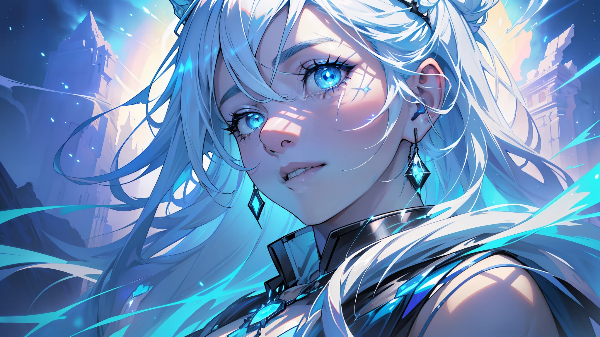 (Colorful hair: 1.8), (all the colours of the rainbow: 1.8), (Colorful clothes: 1.8), (((((vertical painting))), front, comics, illustrations, paintings, large eyes, crystal clear eyes, rainbow color gradient high ponytail, exquisite makeup, closed mouth,(Small Fresh: 1.5), Small Chest, (Wipe Chest: 1.5) ，long eyelashes, white off shoulder T-shirt, looking at the audience, large watery eyes, (rainbow colored hair), color splash, solo, color splash, color explosion, thick paint style, messy lines, ((shining))，(colorful), (colorful), (colorful), colorful, Thick Paint Style, (Splash) (Color Splash), Vertical Painting, Upper Body, Paint Splash, Acrylic Pigment, Gradient, Paint, Highest Image Quality, Highest Quality, Masterpiece, Solo, Depth of Field, Face Paint,  colorful clothes, (Elegant: 1.2), gorgeous,long hair, wind, (Elegant: 1.3), (Petals: 1.4)，(((masterpiece))),(((best quality))),((ultra-detailed)),(illustration),(dynamic angle),((floating)),(paint),((disheveled hair)),(solo),(1girl) , (((detailed anima face))),((beautiful detailed face)),collar,bare shoulders,white hair, ((colorful hair)),((streaked hair)),beautiful detailed eyes,(Gradient color eyes),(((colorful eyes))),(((colorful background))),(((high saturation))),(((surrounded by colorful splashes))),(((surrounded by colorful dot))),Gradient, Exquisite CG, Crystal Clear, Extremely Beautiful, Charming, Shiny, Perfect, Ultra Clear, 16k, High Quality, HD,