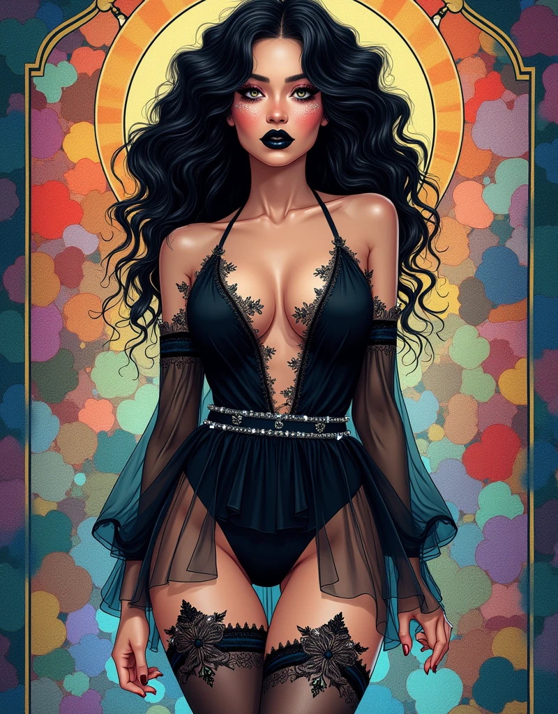Journalism, a Moor Woman, dark skin, feminine curvature: huge ego hips, thick accent thighs, but with twice the width in her hips, real --auto --s2