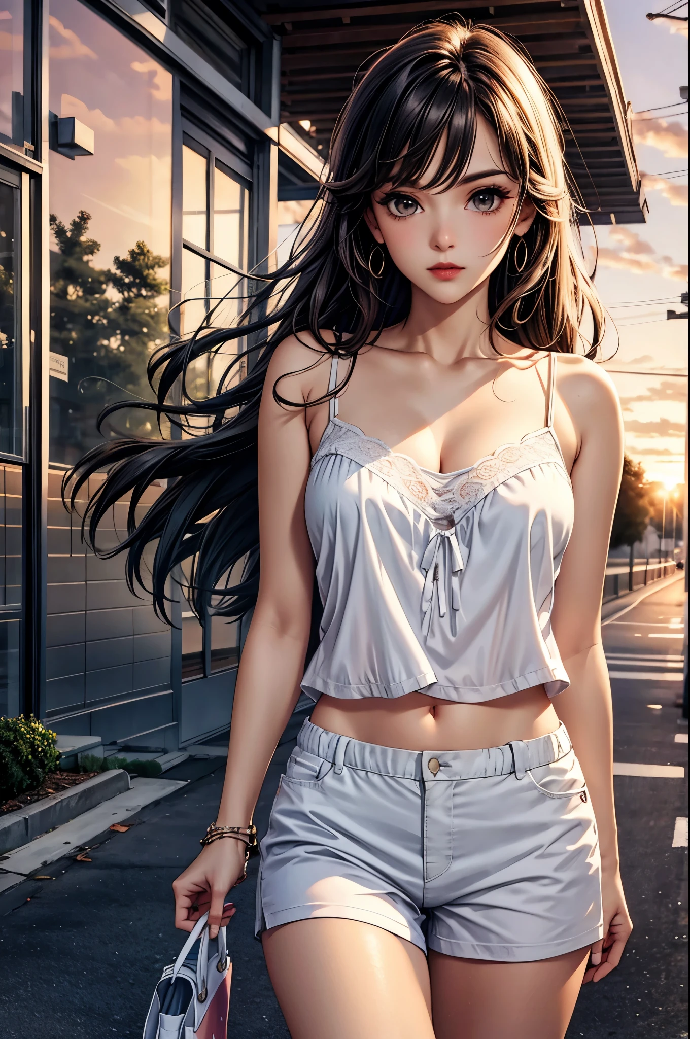 Miss,Loose camisole fit,White,ad,Art,cloud,sunset,