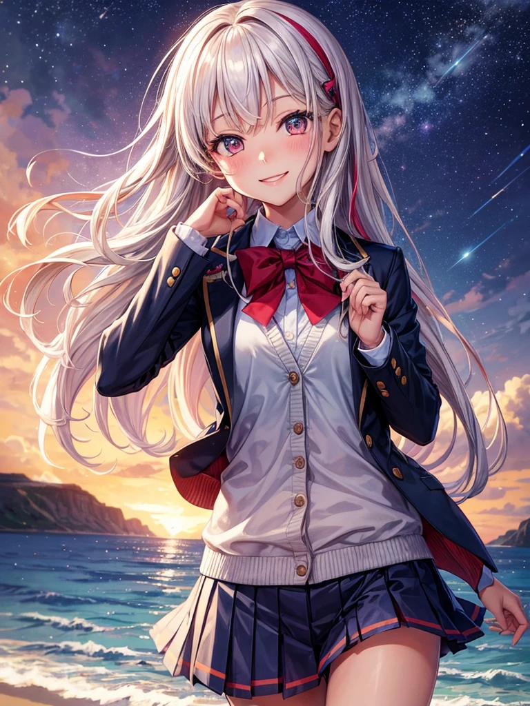 best quality,,smile,blazer,swimsuit,nepal,middle School girlultiple girls are depicted,harem,idol group,starry sky background,photo shoot,long hair,wearing a cardigan,beautiful girlの国,girl's paradise,highest quality,big breasts,leather jacket,happy girl,horny girl,blue eyes,perfect face,standing position,She has her bangs down,fur jacket,Beautiful eyes,smooth hair,perfect eyes,beautiful girl,Angel Girl,multicolored hair colors,naughty girl,beautiful,High-dimensional beautiful girl,Multidimensional beautiful girl,gathering,Group、,classroom,School,