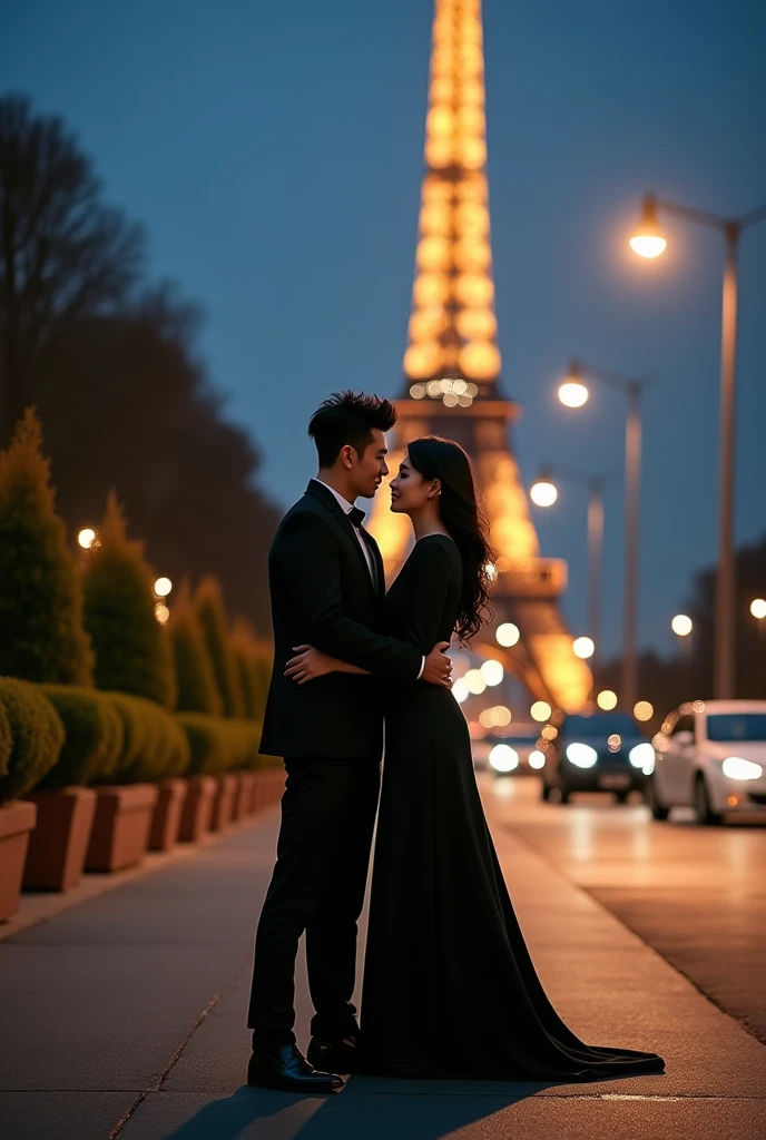 they walk on the bridge near the eiffel tower, with a view of the eiffel, traveling in france, in paris, in front of the eiffel tower, indonesian romantic couple, romantic,paris, paris bokeh in the background, by Kurt Roesch, paris city, romantic! !!, in background, istock, france, date, stock photos, stock images, eiffel tower photography