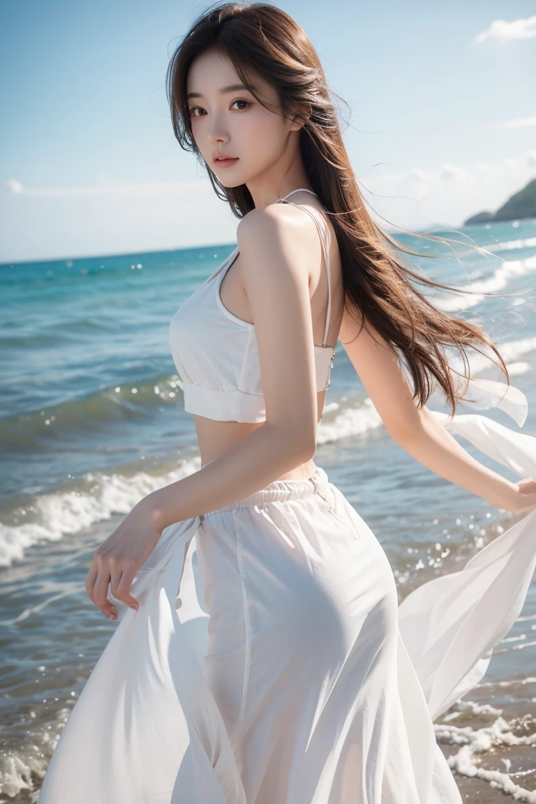Photorealsitic、reallistic、Raw photography、masterpiece、top-quality、hight resolution、illustratio
((Tropical beaches、Resort One Piece))、Skinny bat、Skinny Legs、
1girl in、Random hairstyles、Slim Leg、delicate and pretty、face perfect、beautidful eyes、Chromo-white skin、Real Human Skin、pores、