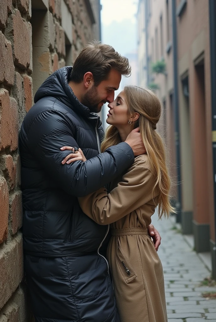 candid photograph of (woman and man together) <lora:Alexandra_Bortich:1> alexandra bortich wearing a turtleneck sweater and fur jacket and wool skirt ((embracing)) Ukrainian President <lora:Zelenskyy2:0.7> zelenskyy,persZel-1700,(3/4 shot),(slight smirk),Kilo class submarine in the background,sunglasses,((Ushanka)),Ukrainian flag,(blue and yellow flag),((Kyiv))
