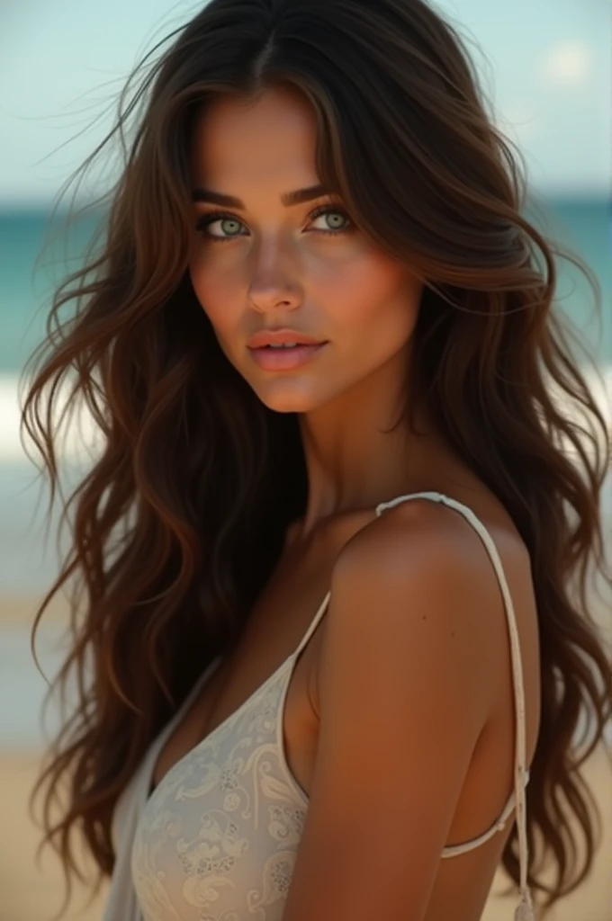 a woman in a black bikini posing on a rock by the ocean, photo of a beautiful woman, gorgeous bikini model, brown hair and a perfect body, sexy girl with dark brown hair, gorgeous beautiful woman, gorgeous face and figure, gorgeous woman, attractive woman, beautiful female model, seductive lady, attractive brown hair woman, attractive face and body