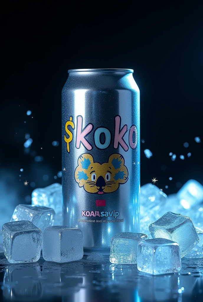 Salangan sweat Pocari, an ion supply drink, was suspended in the middle of a splash of water with a lively blue background. The can is in the grasp of young people, surrounded by women with large breasts accompanied by dynamic water splashes and ice cubes, expressing a refreshing sense of coolness. The can itself is dominated by blue with the spelling of the 'OBAT KUAT' white text and additional labeling that shows it as an ion supply drink. HD