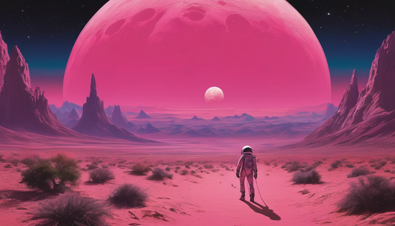 Estilo Christopher Balaskas: a planet from the Star Wars universe in the style of Wes Anderson, with a minimalist synthwave approach