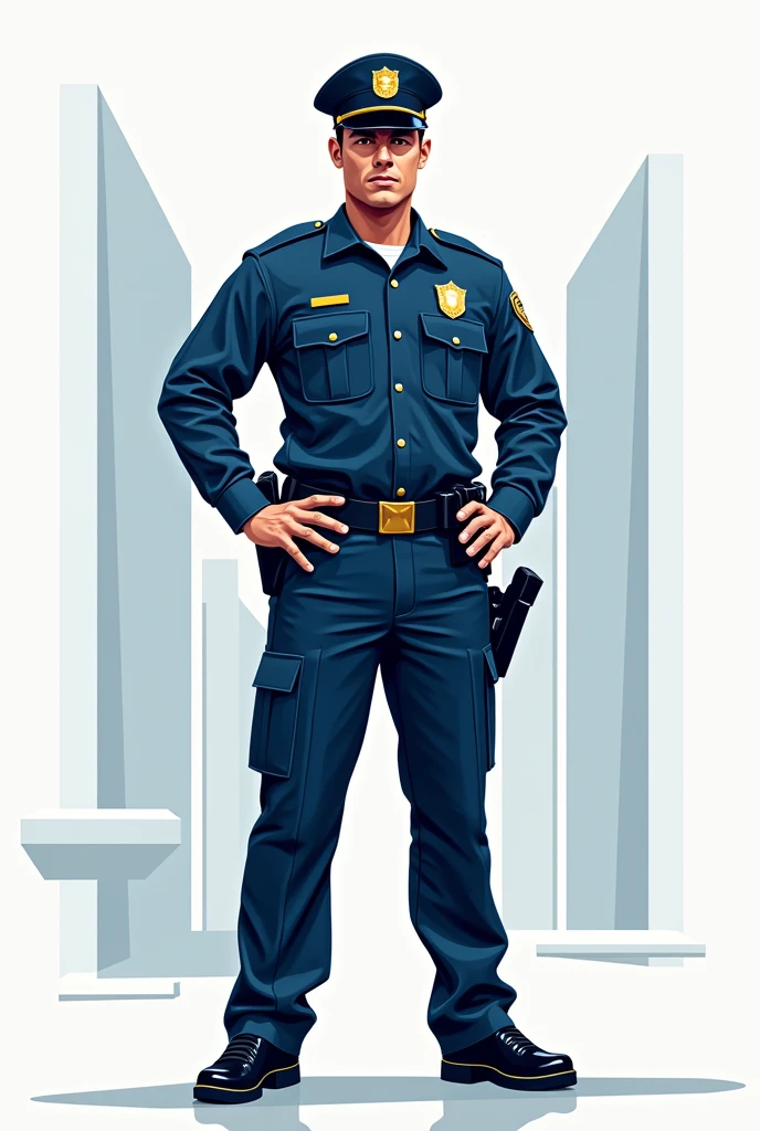 Line Art Styler, solo, simple background, shirt, 1boy, hat, white background, monochrome, greyscale, male focus, necktie, belt, pants, uniform, faceless, pocket, breast pocket, police, police uniform, police hat, heavy ink, sketch, high contrast <lora:Line_Art_Lora:1.4>