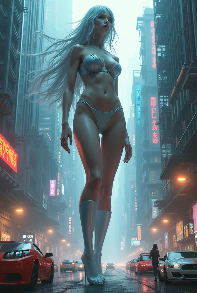 1 woman, 25 years, 独奏, (( woman)), ((Muscular woman)), ((Evil Green)), evil smirk, red-lips, Long hair, white colored hair, red eyes, Long hair, braided ponytail, hair ornament, Bangs, wide shoulders, elastic hips, elastic ass, Elastic breasts, makeup, red eyeshadow, blusher, ((medium boobs)), ((Slim waist)), ((Slim ass)), (white transparent dress with side neckline: 1.3), bridal veil, (squatting cowgirl position: 1.2), (spreading legs: 1.2), (ass pov, 1.2), (cameltoe:1.2), (Detailed: 1.3), beste-Qualit, 4k, (High image detail: 1.4), (Realistic:1.0), (detailized face: 1.0), (A clear body figure: 1.0), On the street in the park, Green trees in the background, simple blurred background