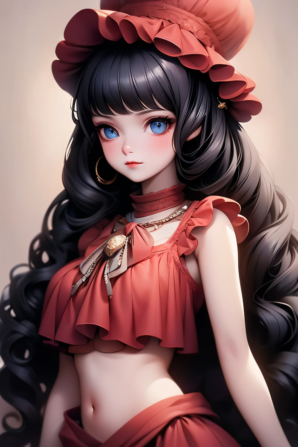 1 alone, photo by full body, realistic soft lighting, long straight black hair with bangs, dark red lips, sexy and attractive figure, breasts big, necklase, tense abdomen, thick hips 4K, professional photograpy, detailed texture, navy blue eyes, freckle on face, americana, Bikini, ta, Pink Lolind the Pack, on top of the hill with beautiful trees and flowers, at beach, open sky with sun, during daytime, Grinning, beautiful big angel wings
